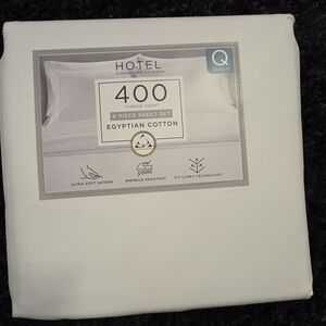 Signature Sateen Egyptian Cotton Sheet Set - Queen, Bright White